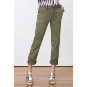 loft army green cropped cargo pants